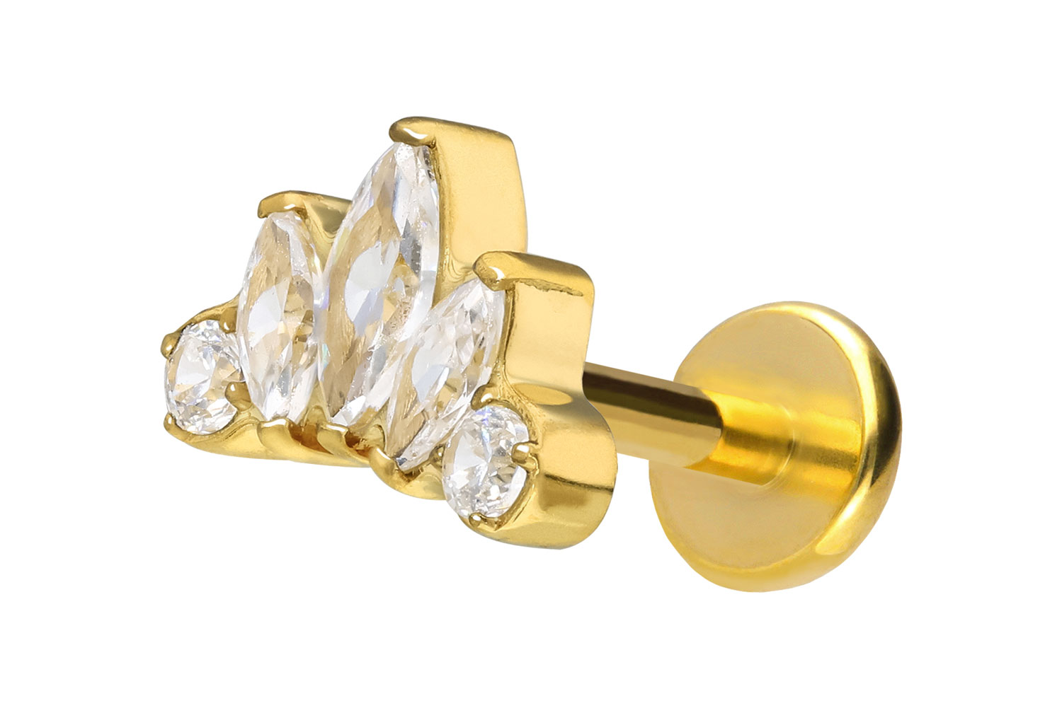 Titan Labret Piercing mit Push Fit LOTUSBLÜTE